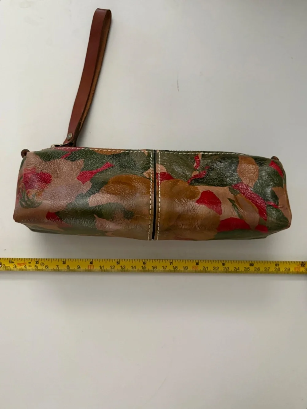 Patricia Nash Isla Oblong Wristlet Pouch Cosmetic Case Spring Multi Leather